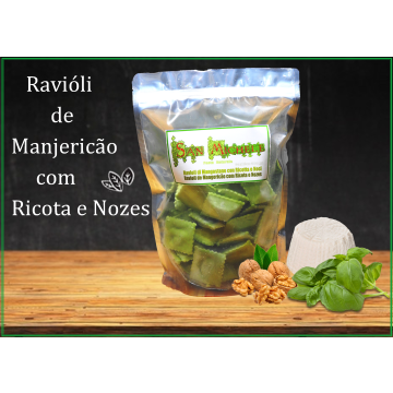 Ravioli de Manjericão com Recheio Ricota e Nozes Congelado