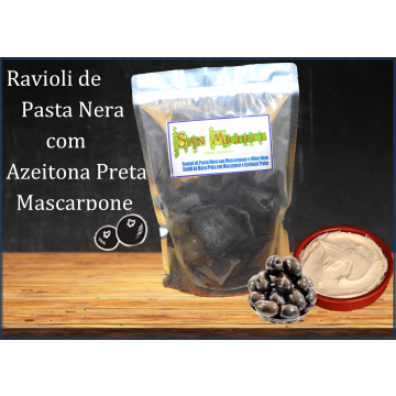 Ravioli de Azeitona Preta com Recheio Mascarpone congelado