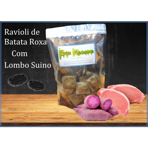 Ravioli de Batata Roxa com Recheio Lombo Suíno Congelado